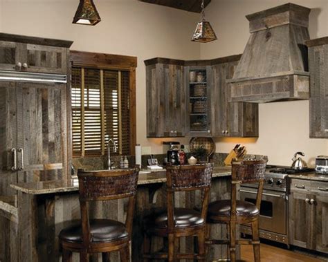 Wood face give a longer cabinet life. Barnwood Cabinets | Houzz