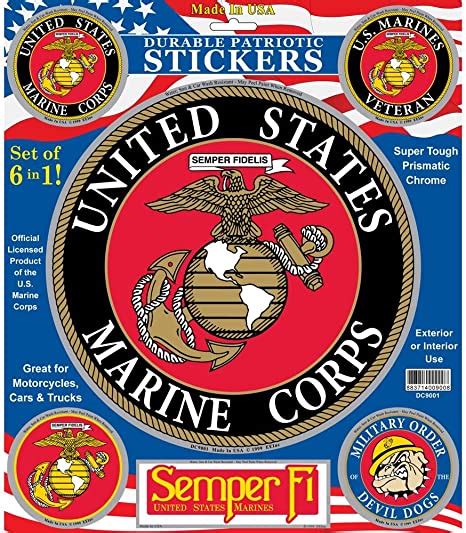 United States Marine Corps Sticker Set 10 Automotive Decals