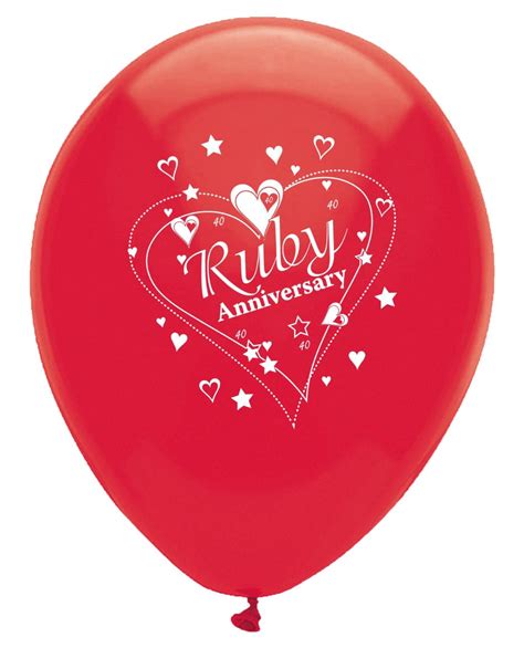 Ruby Wedding 40th Anniversary Party Latex Balloons Buy Online
