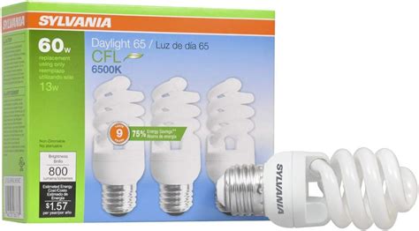 Sylvania Cfl T2 Twist Light Bulb 60w Equivalent Efficient 13w 800