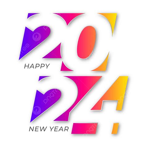 Logo Acara Tahun Baru Bergaya 2024 Dengan Desain Gradien Warna Warni