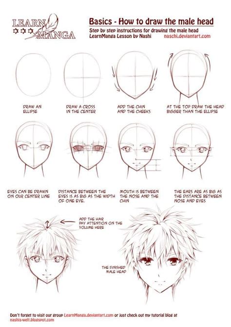 How To Draw Boy Anime Heads Step By Step For Beginners Guy Drawing