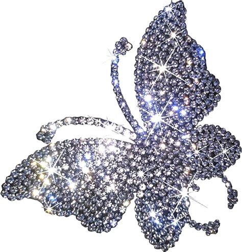 2 Pack Butterfly Bling Crystal Rhinestone Car Sticker Decal