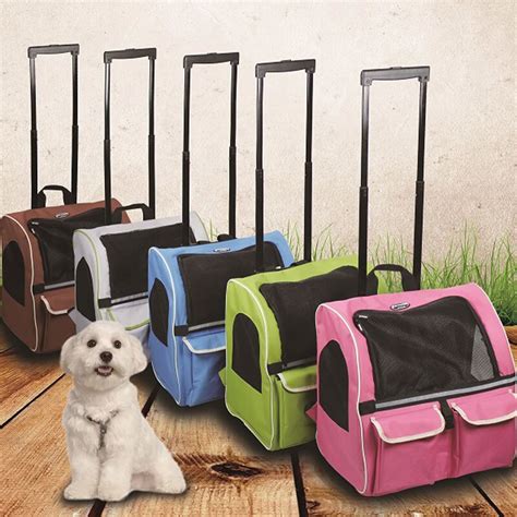 Pet Cat Carrier Breathable Pack Transport Pull Rod Box Dog Bag Backpack