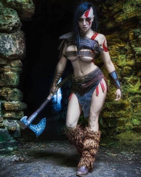female kratos god of war by octokuro
