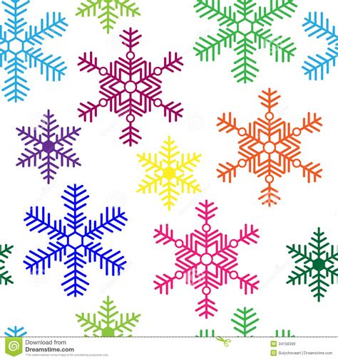 Seamless Background With Multi Colored Snowflakes Royalty Free Stock