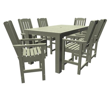 Highwood Lehigh 7 Piece Green Bar Height Patio Set In The Patio Dining