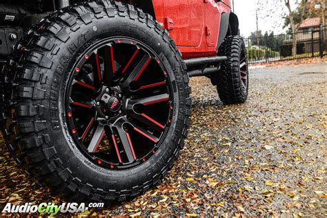 2013 Jeep Wrangler Jk Rubicon 20 Moto Metal Wheels 978 Black Red