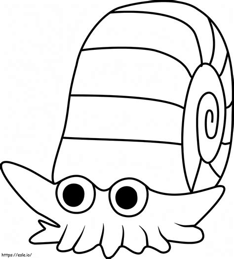 Pokemon Omanyte Coloring Page