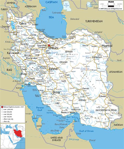 Detailed Road Map Of Iran With All Cities And Airports