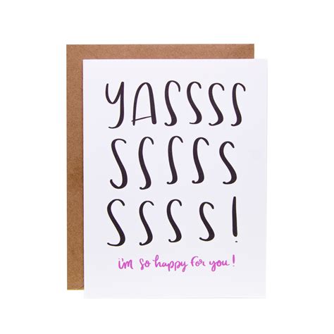 Funny Congratulations Card Yasss Im So Excited For You Etsy