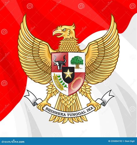 Garuda Pancasila Indonesian National Emblem Stock Vector Illustration
