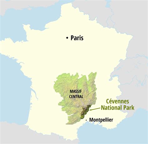 Photos de carte des cévennes. Cevennes France Map