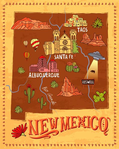 Map Of New Mexico And Flag New Mexico Counties Outline City And
