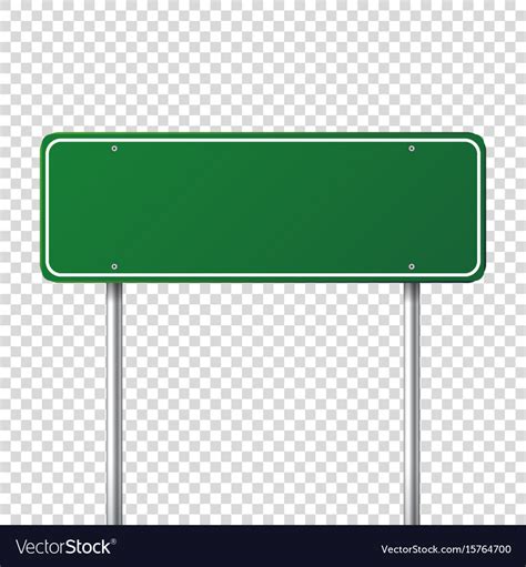Road Green Traffic Sign Blank Board With Place Vector Image