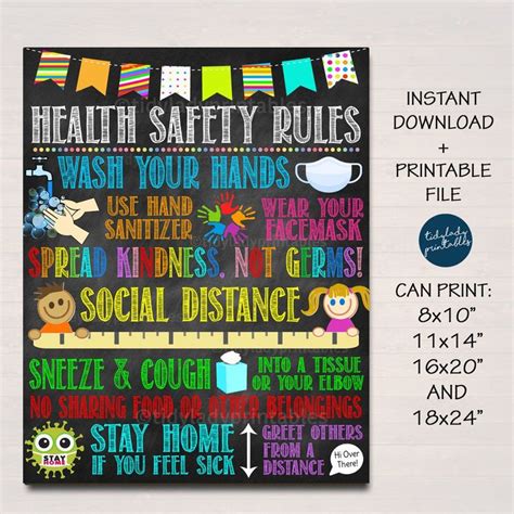 Cute And Adorable Health Safety Poster For Schools And Classrooms