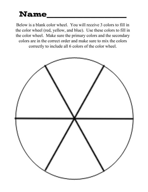 Free Printable Blank Color Wheel Template Thekidsworksheet