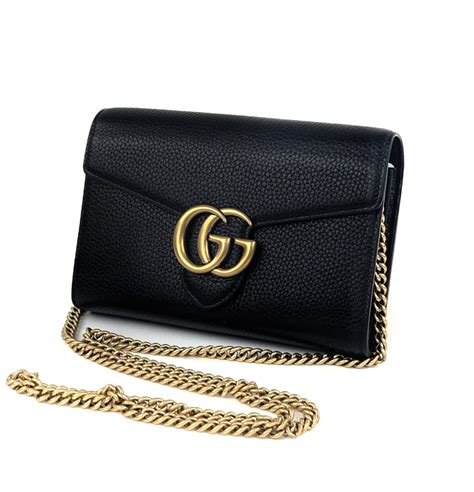 Gucci Gg Marmont Chain Mini Bag Black A World Of Goods For You Llc