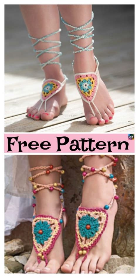 10 Most Unique Crochet Barefoot Sandals Free Patterns Diy 4 Ever