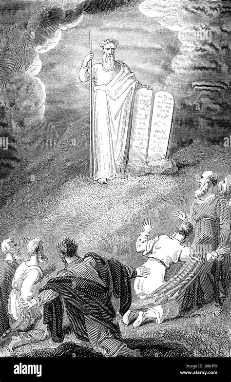 Moses Showing The Tables Of The Law With The Ten Commandments Book Of
