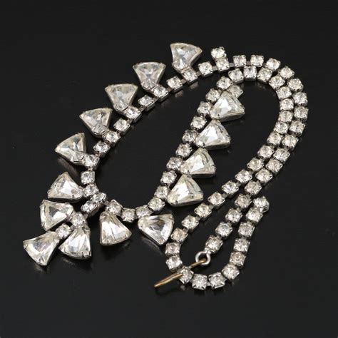 Vintage Rhinestone Necklaces Featuring Kramer Ebth