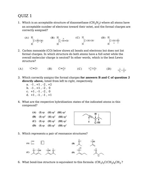 Practice Exam Ochem Quiz Which Is An Acceptable Structure Of