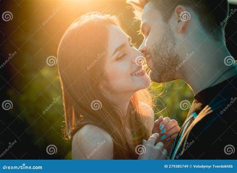 Romantic Couple Kissing Young Couple Loving Each Other Stock Image Image Of Intimate Gentle