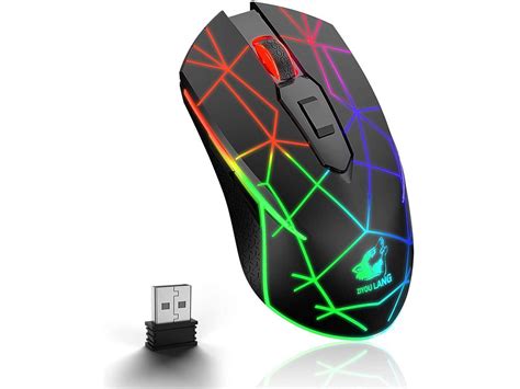 Wireless Gaming Mouse With 24ghz Usb Receiver Rainbow Rgb Backlight