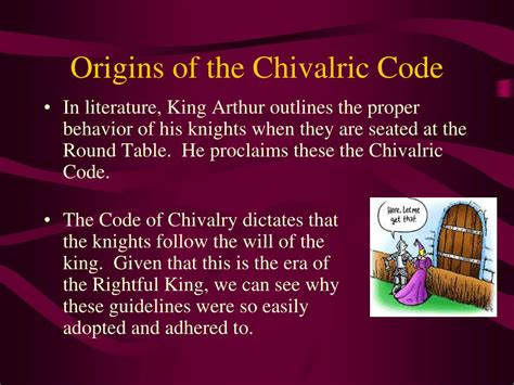 Ppt The Chivalric Code Powerpoint Presentation Free Download Id