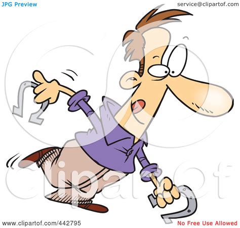 Royalty Free Rf Clip Art Illustration Of A Cartoon Man Playing