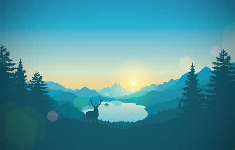 Wallpaper Mountains Sunrise Deer Images For Desktop Section