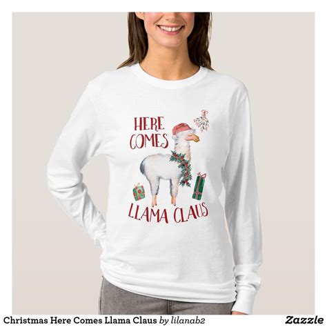 Christmas Here Comes Llama Claus T Shirt Zazzle Com Shark T Shirt
