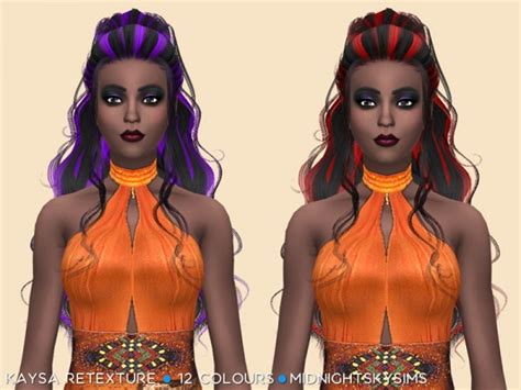 Simsworkshop Kaysa Streak Hair Retextured Sims 4 Hairs