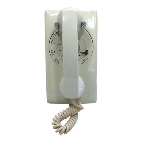 White 1960s Rotary Dial Wall Telephone Chairish