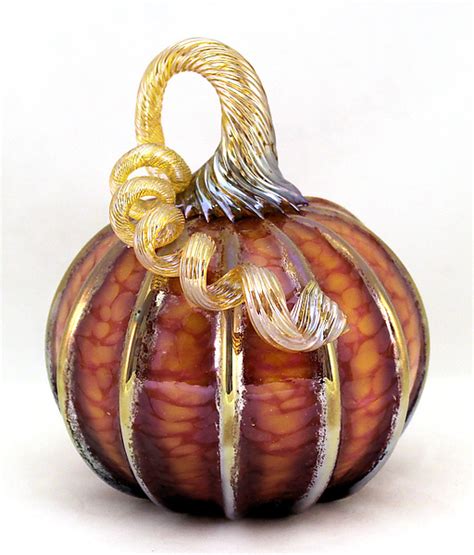 Small Harvest With Gold Stripes Pumpkin By Ken Hanson And Ingrid Hanson
