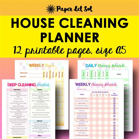 Cleaning Planner Printable Cleaning Schedule Home Organizer Etsy