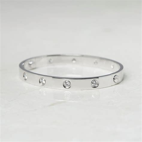 Find cartier bracelet from a vast selection of diamond. Cartier 18k White Gold 10 Diamond Love Bracelet B6040717 ...
