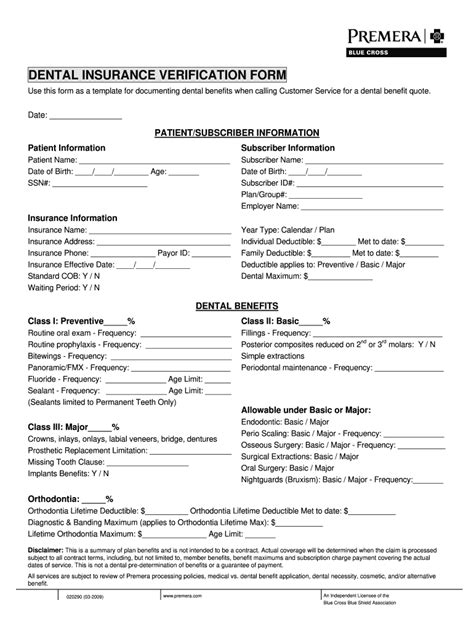 Dental Insurance Verification Form - Fill Online ...