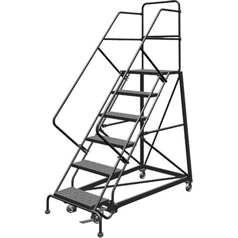 Tri Arc Manufacturing Safety Slope Rolling Ladder 6 Steps Perforated