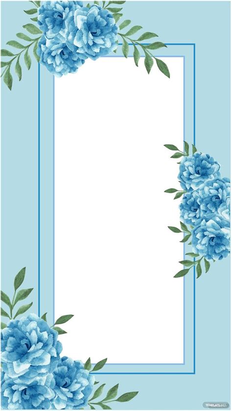 Blue Floral Frame Background In  Svg Illustrator Eps Download
