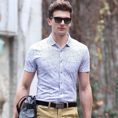 Buy Dress Shirt Men Short Sleeve Top Quality Smart