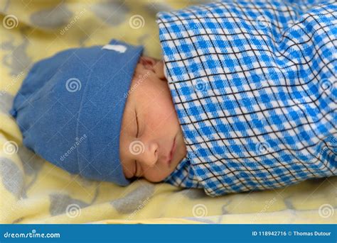 Eurasian Newborn Baby Sleeping Stock Photo Image Of Infant Beauty