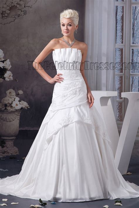 Spaghetti strap surplice bodice wedding dress with pockets | jenny yoo collection spring summer 2021 as seen on dress for the wedding #weddingdresses. Elegant Strapless A-Line Chapel Train Embroidered Wedding ...