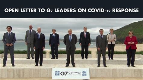 Open Letter To G7 Leaders On Quick And Equitable Global Distribution Of