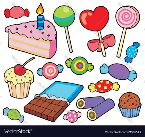Candy And Cakes Collection Royalty Free Vector Image