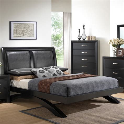 The tompkins bed is available with beeswing primavera panels or with upholstered panels in any fabric or leather. Crown Mark Galinda Queen Contemporary Upholstered ...