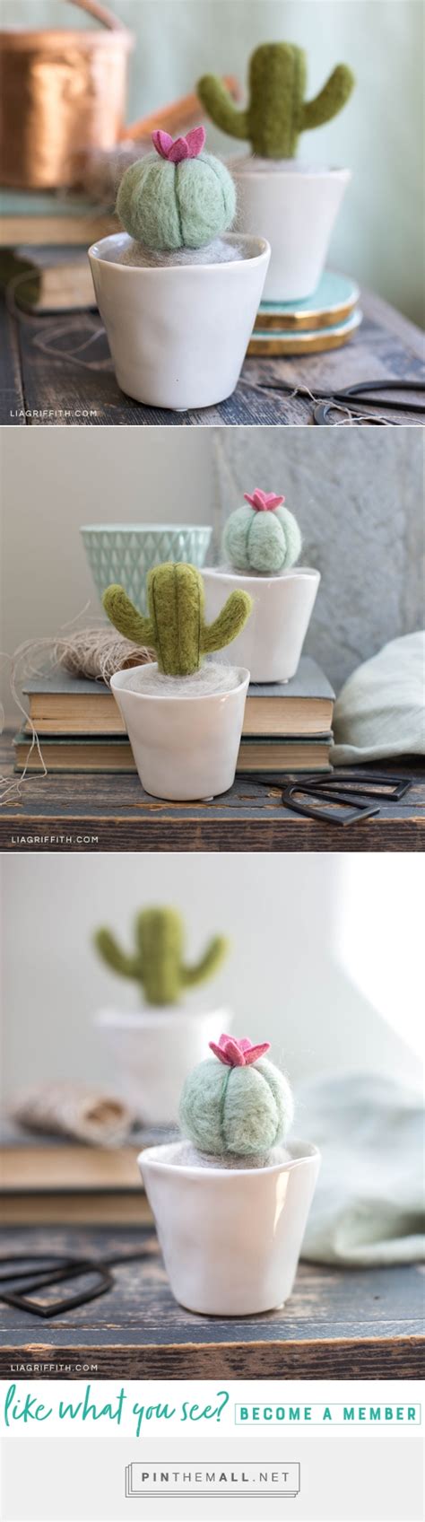 Make Your Own Felt Mini Cactus Plants Lia Griffith A Grouped