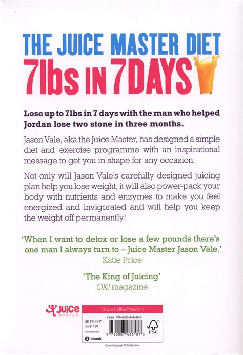 The Juice Master Diet 7lbs In 7 Days By Vale Jason 9780007436187