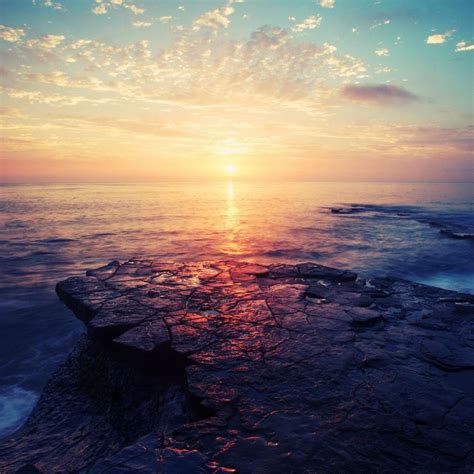Wonderful Sea Sunset Landscape Ipad Wallpapers Free Download