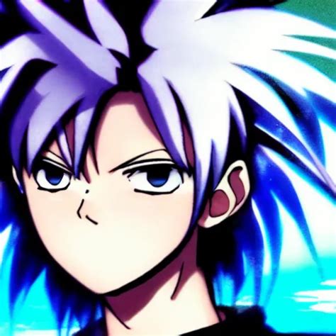 Anime Key Visual Of A Boy With Blue Spikey Hair And Stable Diffusion